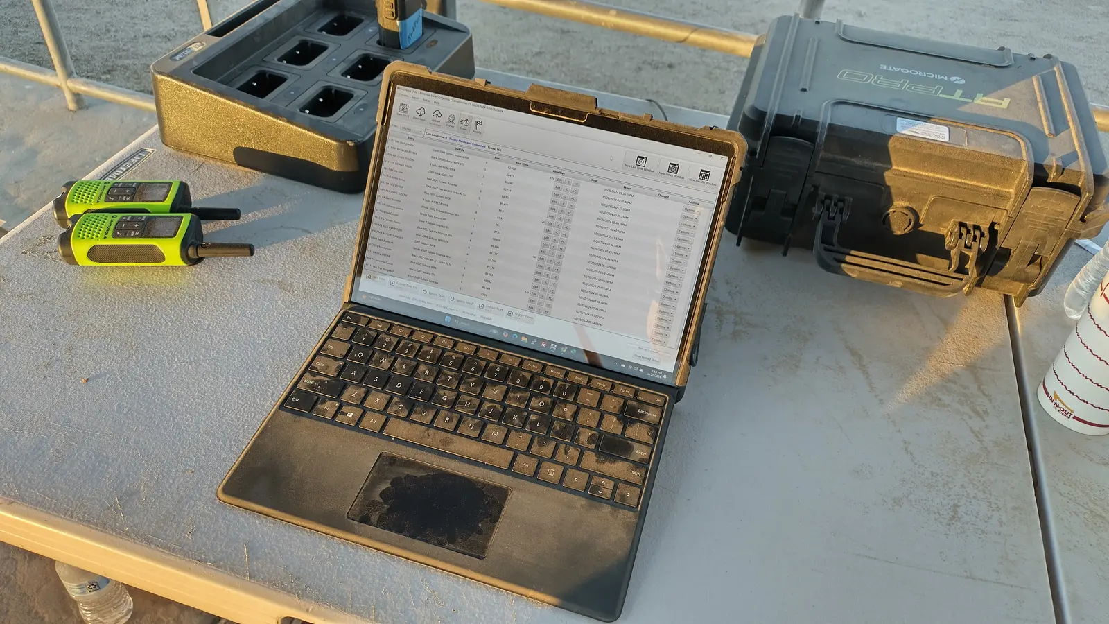 Sideways Data in use at a motorsport event